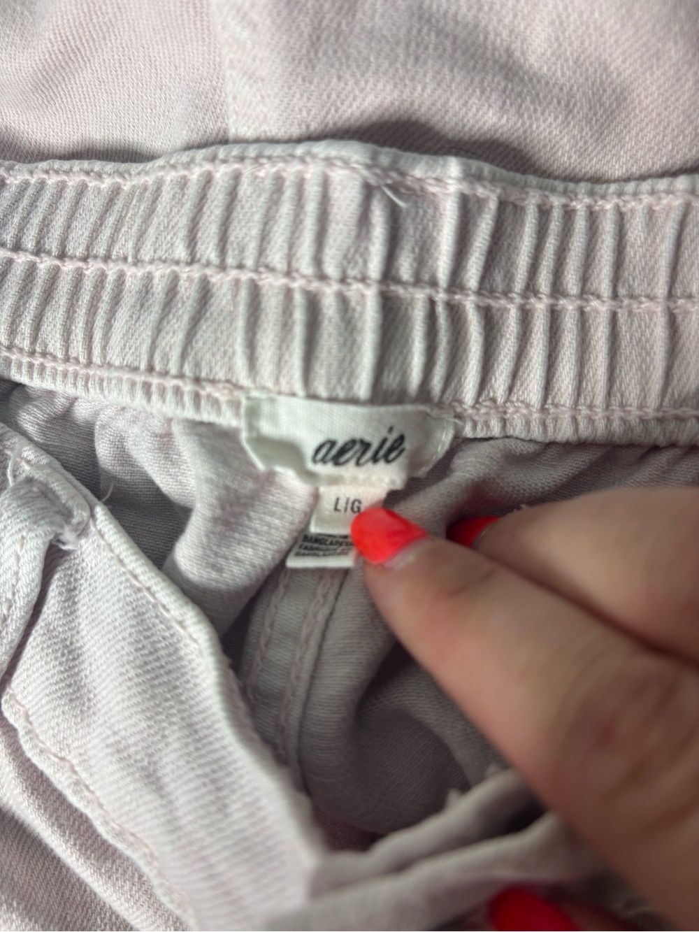 aerie Pale Pink Frayed Denim Shorts - Picture 3 of 3